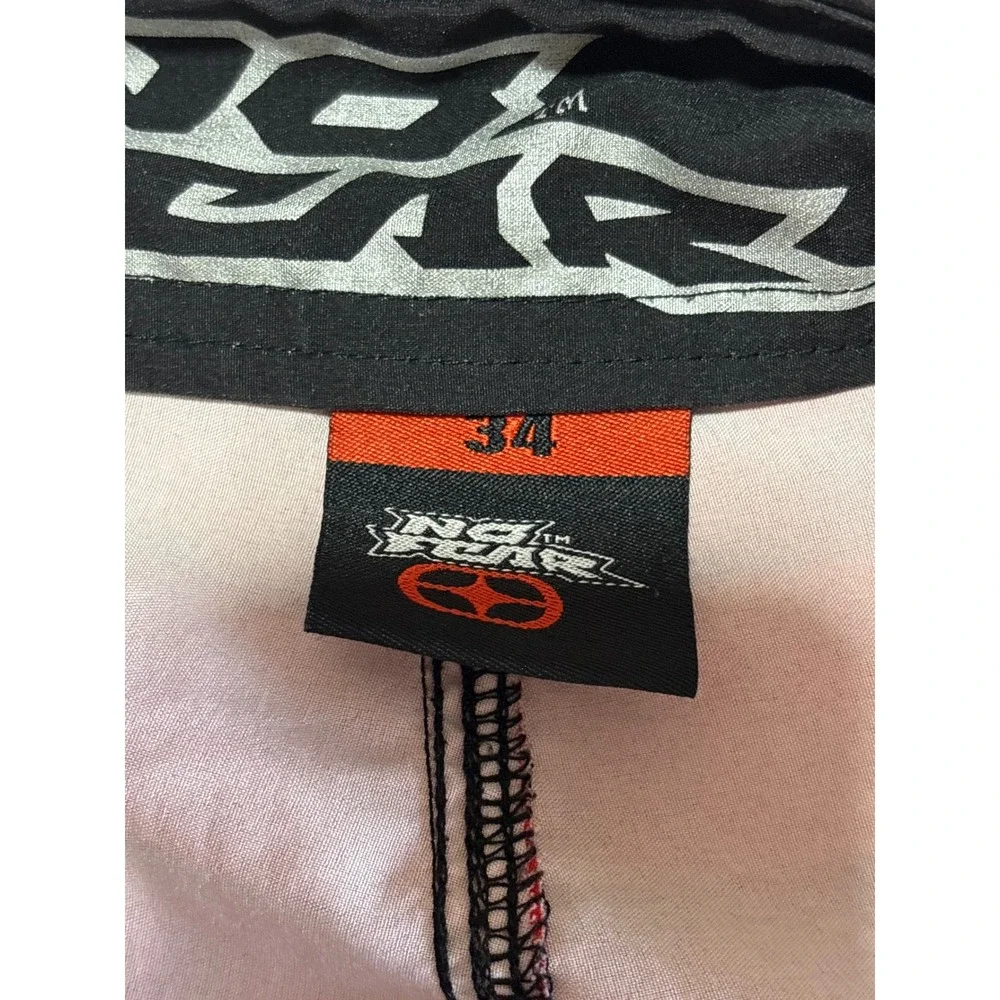 No Fear Mens Red Black Striped Board Shorts Swim Trunks Size 34 88B04086